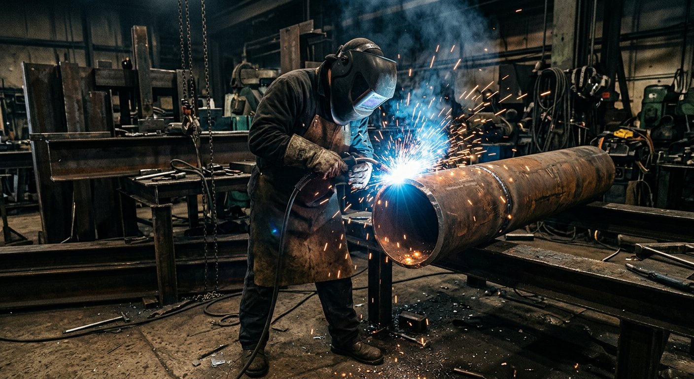 Boru Kaynağı — Metal boru birleşiminde kaynak çalışması