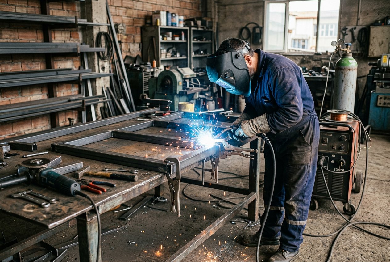 Metal Türüne Göre Kaynak — Atölye veya saha ortamında metal birleştirme çalışması