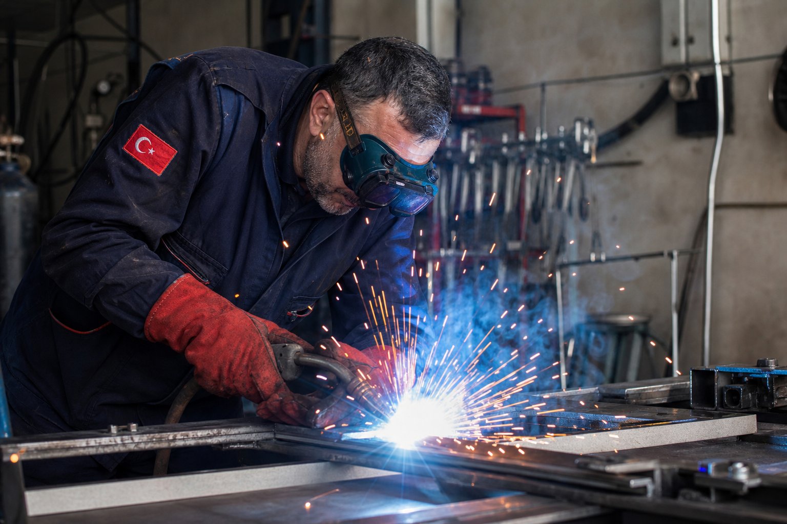 Çubuk Kaynak ve Su Tesisatı — Atölye veya saha ortamında metal birleştirme çalışması