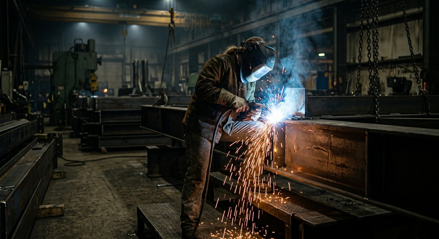 Atölye veya saha ortamında metal birleştirme çalışması