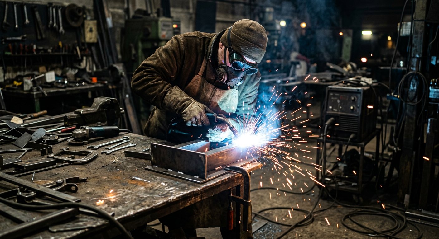 Atölye veya saha ortamında metal birleştirme çalışması