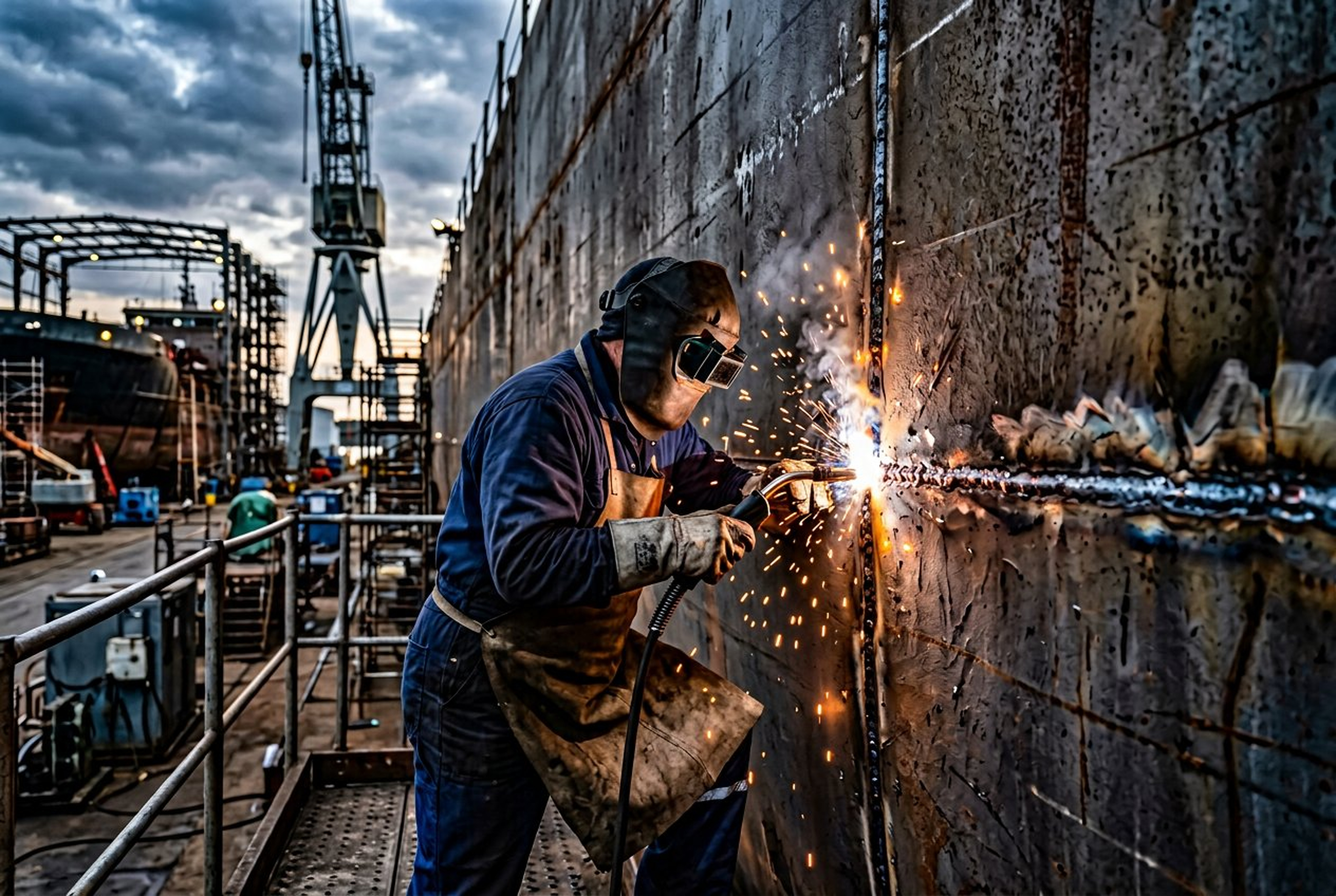 Atölye veya saha ortamında metal birleştirme çalışması