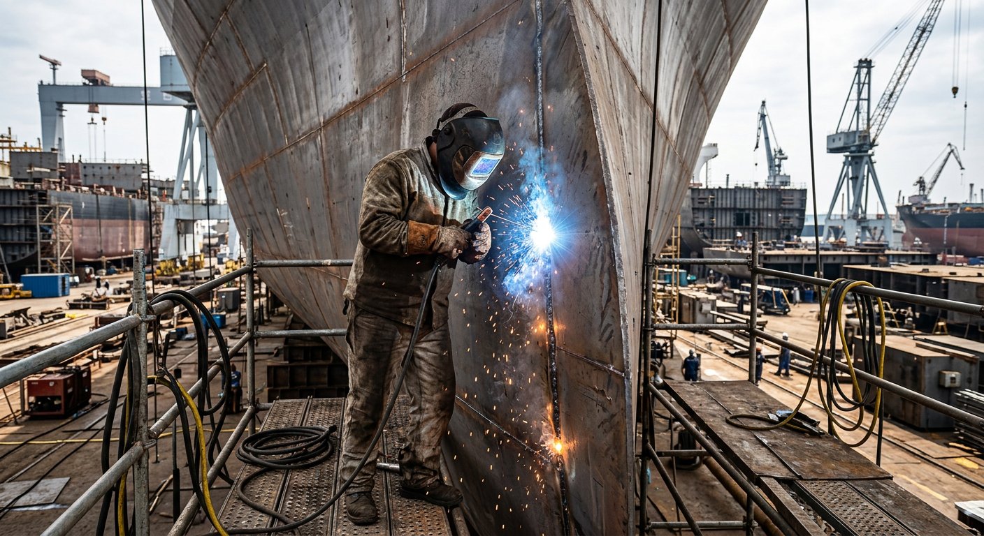 Kapı ve Korkuluk Kaynağı — Atölye veya saha ortamında metal birleştirme çalışması